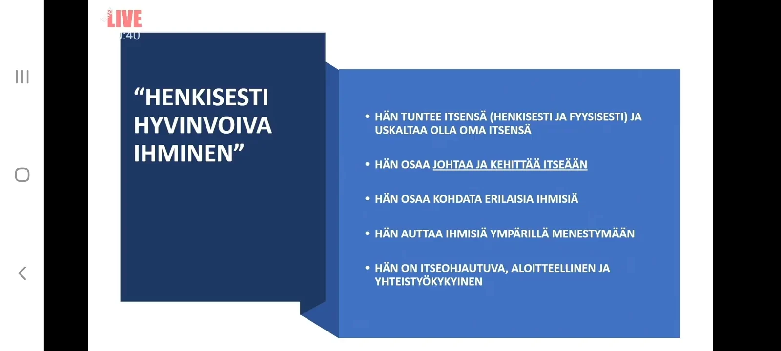 Materiaali Erkka Westerlundin esitelmästä. Kuvakaappaus haven.fi:stä.