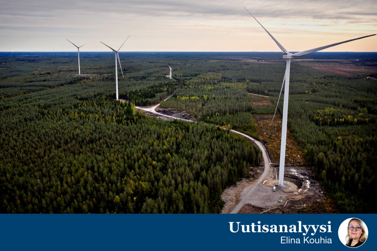 Tuulivoimaa pystytään Suomessa tuottamaan edullisemmin kuin esimerkiksi Keski-Euroopassa. Se on yksi keskeisimmistä tekijöistä, miksi vetytalous avaa Suomelle monia mahdollisuuksia. Arkistokuva.
