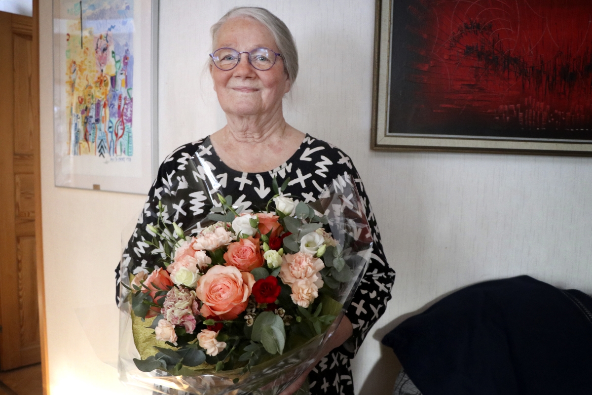 Sisko Halonen sai kukkakimppunsa jo viime viikolla toimitukselta. 