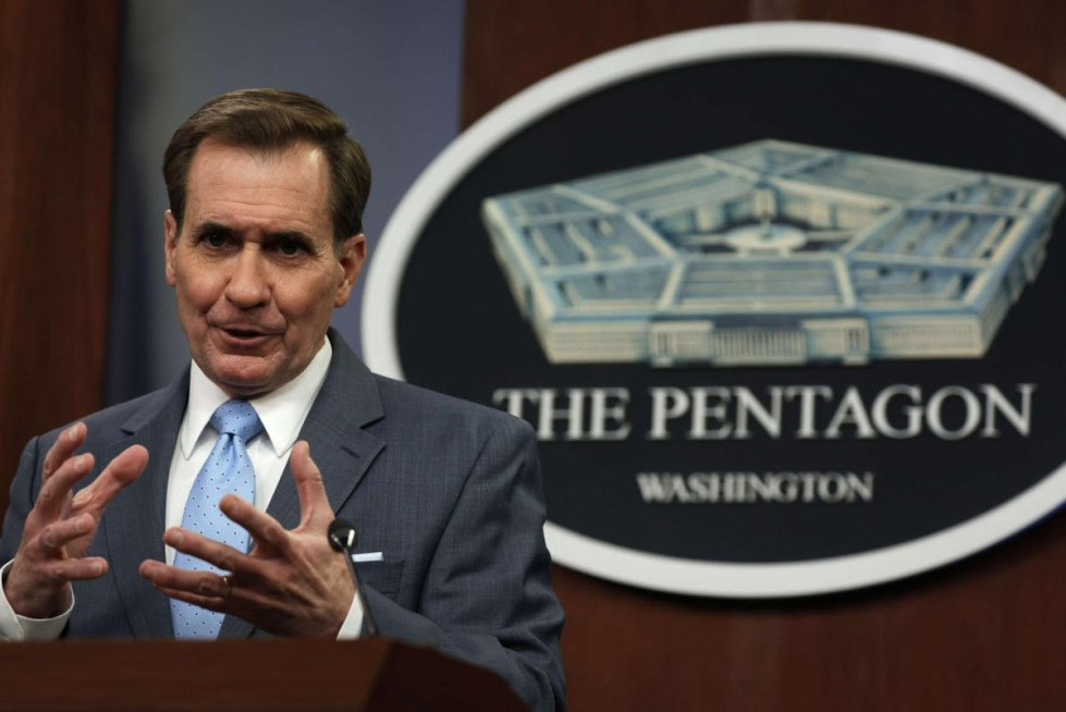 Yhdysvaltain puolustusministeriön Pentagonin tietojen mukaan Venäjä haluaisi todennäköisesti tekosyyn uudelle hyökkäykselle Ukrainaan, sanoi ministeriön edustaja John Kirby. LEHTIKUVA/AFP