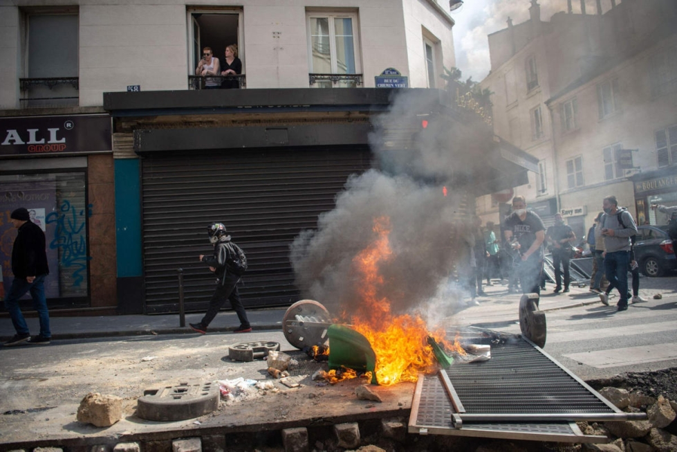 Pariisissa väkivallanteot tapahtuivat pääosin mielenosoitusten laitamilla. LEHTIKUVA / AFP