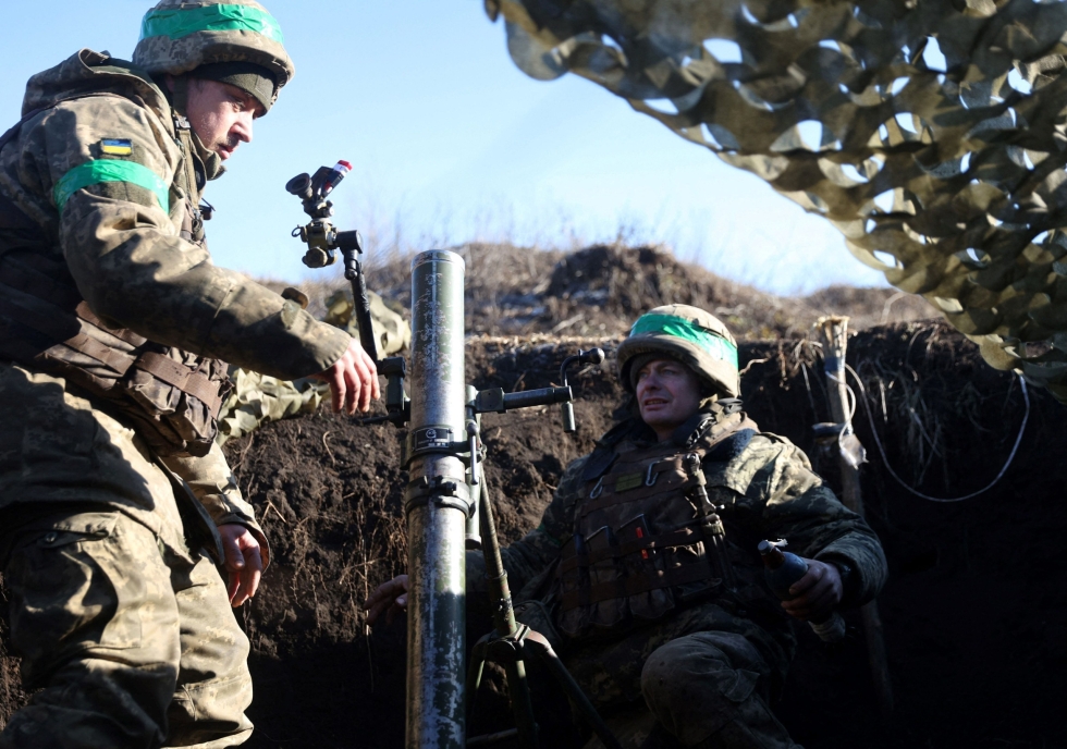 Ukrainan joukkoja Bahmutin lähellä. LEHTIKUVA / AFP