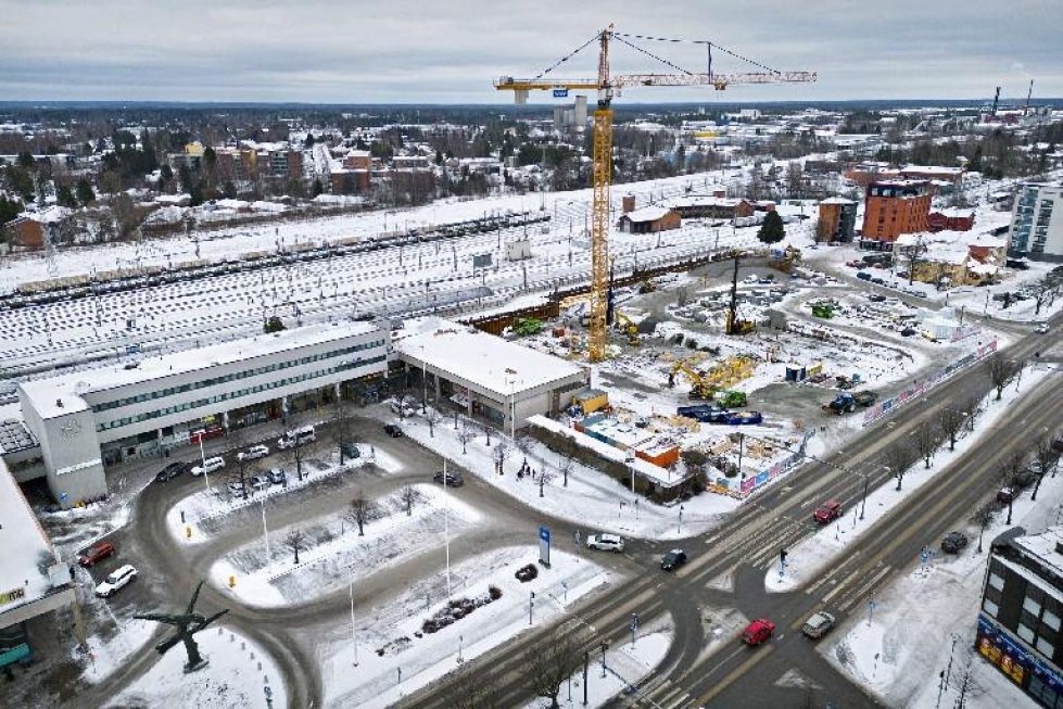 Asemanseudulle tuleva perhepalvelukeskus Aallokko tuo lisää työpaikkoja ja sote-palveluita Seinäjoen ydinkeskustaan. Arkistokuva.