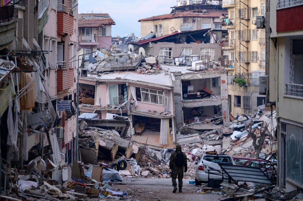 Sortuneita rakennuksia Hatayssa Turkissa. Lehtikuva/AFP
