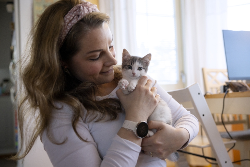 Flora-kissasta on tullut rakas perheenjäsen jo muutamassa päivässä vaasalaisen Hanna Hattarin perheessä. 