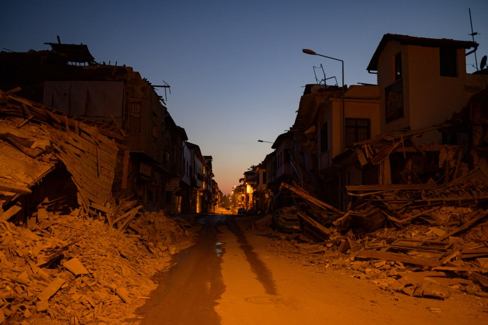 Järistyksessä tuhoutuneita rakennuksia Hatayssa Turkissa. LEHTIKUVA/AFP
