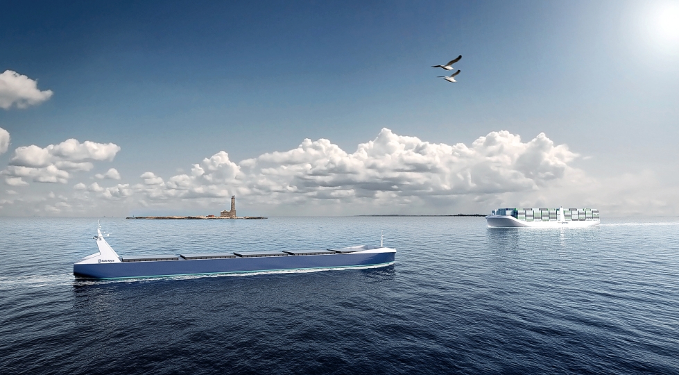 Yksi One Sea -ekosysteemin perustajajäsenistä on Rolls Royce. Vuonna 2017 julkaistussa kuvassa on sen yksi visio autonomisesta aluksesta. Jaakonmerellä ei ole toistaiseksi testattu sen enempää tämän kuin muidenkaan yhtiöiden autonomiseen merenkulkuun liittyvää teknologiaa.