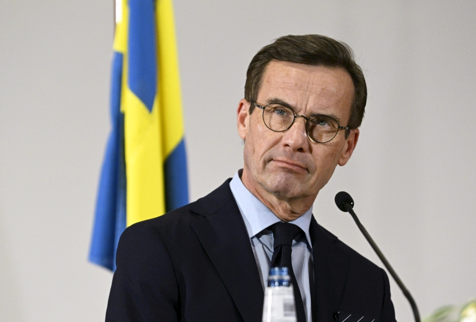 Ruotsin pääministeri Ulf Kristersson kuitenkin korosti uutistoimisto TT:n mukaan, ettei maiden eriaikainen liittyminen puolustusliittoon ole vielä varmaa. LEHTIKUVA / Vesa Moilanen