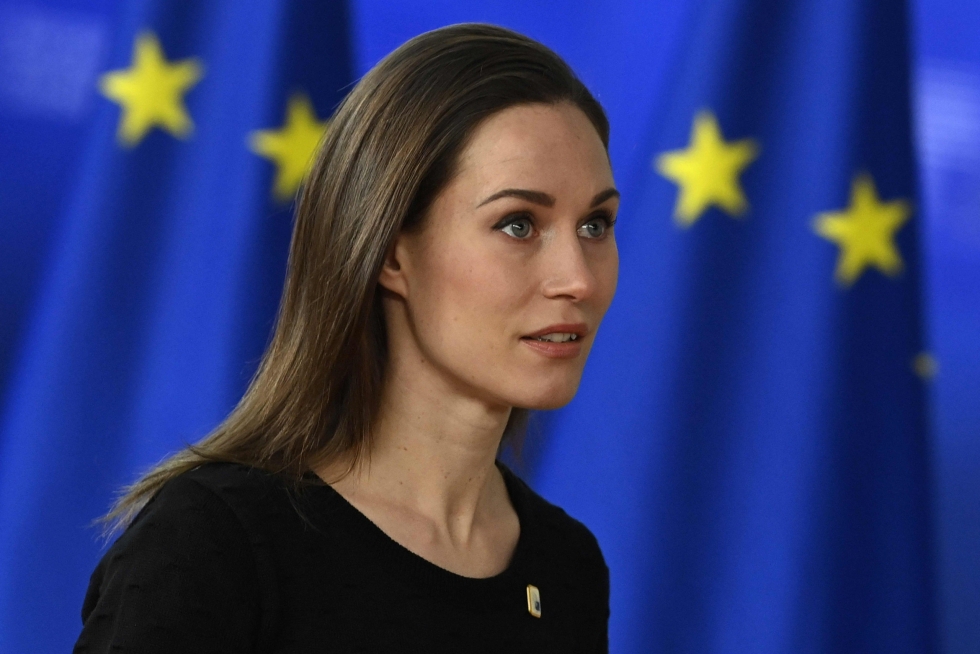 Marin kommentoi asiaa EU-maiden poliittisten johtajien torstaina myöhäisillasta Suomen aikaa päättyneen huippukokouksen jälkeen. LEHTIKUVA / AFP