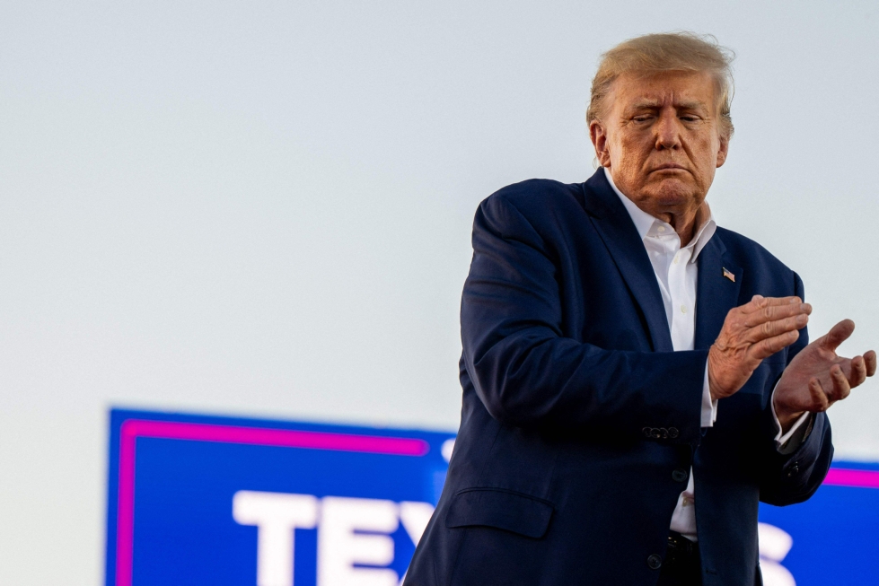 Yhdysvaltojen entinen presidentti Donald Trump piti  ensimmäisen presidentinvaalien kampanjatilaisuuden Texasin Wacossa. LEHTIKUVA/AFP
