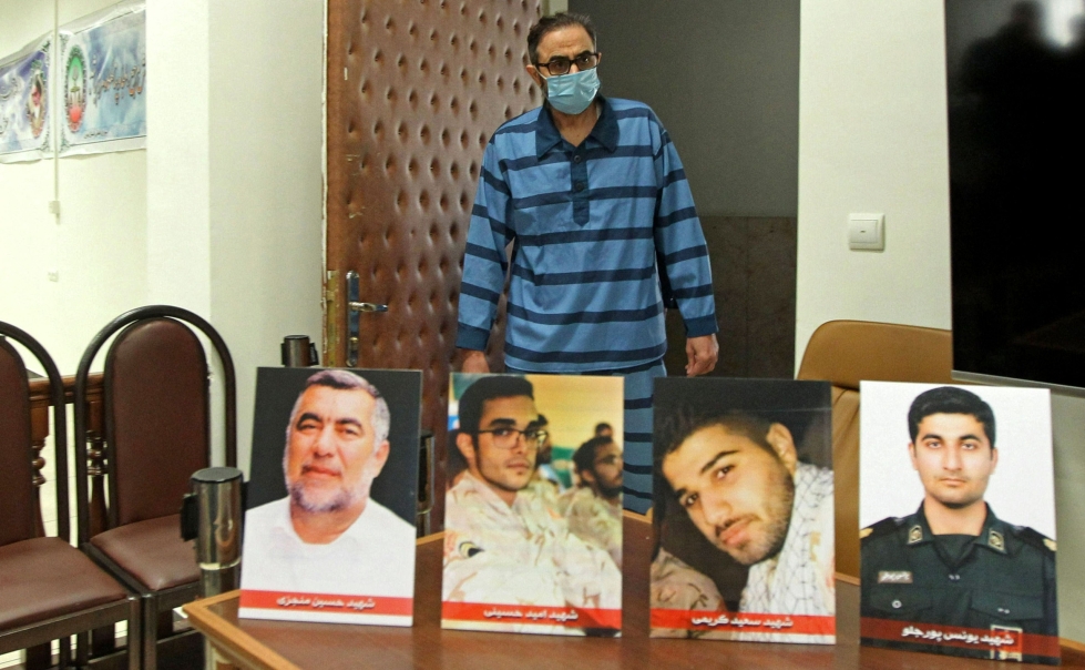 Iranilais-ruotsalainen Habib Chaab kuvattiin viime vuoden tammikuussa, kun hän osallistui oikeudenkäyntinsä ensimmäiseen kuulemiseen Iranin pääkaupungissa Teheranissa. LEHTIKUVA/afp
