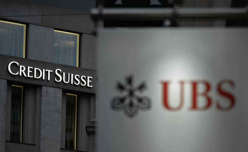 Financial Timesin mukaan toteutuessaan UBS:n ja Credit Suissen fuusio olisi Euroopan merkittävin pankkiyhdistyminen sitten finanssikriisin. LEHTIKUVA/AFP