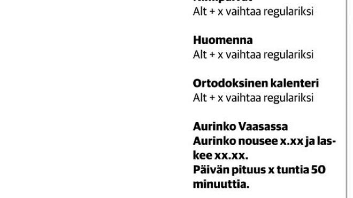 Tiedoksi kaikille lukijoille: Aurinko ei laske Vaasassa perjantaina kello  , vaan kello  | Ilkka-Pohjalainen