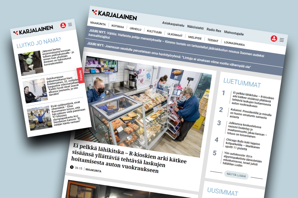 Karjalaisen verkkosivujen ulkoasu ja rakenne uudistuivat kesäkuun alussa.