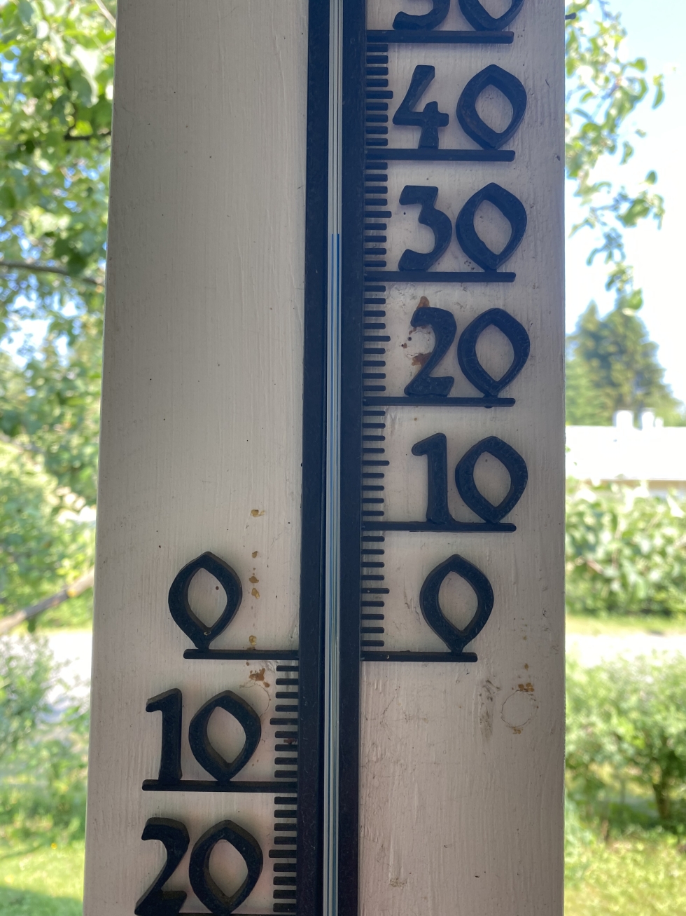 Lämpötila nousi Pyhäselässä 33 asteeseen 22. kesäkuuta.