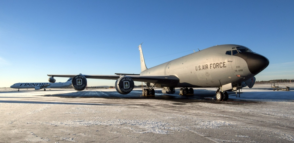 Yhdysvaltojen KC-135 Stratotanker -ilmatankkauskone suistui kiitotieltä laskeutumisen jälkeen kiitotien pohjoispäässä, Ilmavoimat kertoo tiedotteessaan. Kuvituskuva. LEHTIKUVA / JOUNI LAAKSOMIES