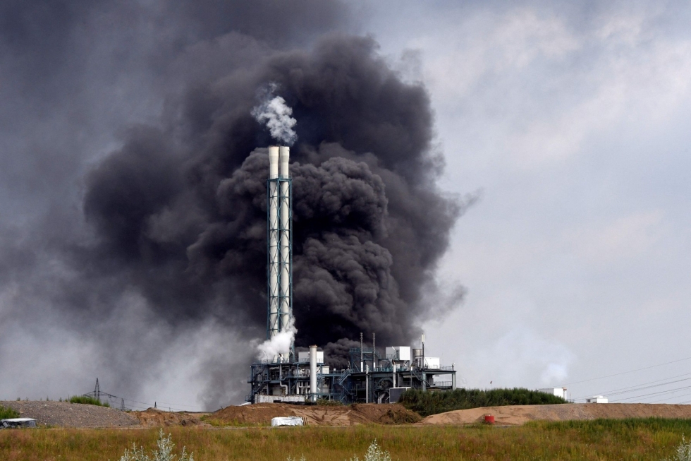 Kemianteollisuuden yritysten keskittymässä Saksan Leverkusenissa räjähti tänään noin kello 10.40 Suomen aikaa. LEHTIKUVA / AFP