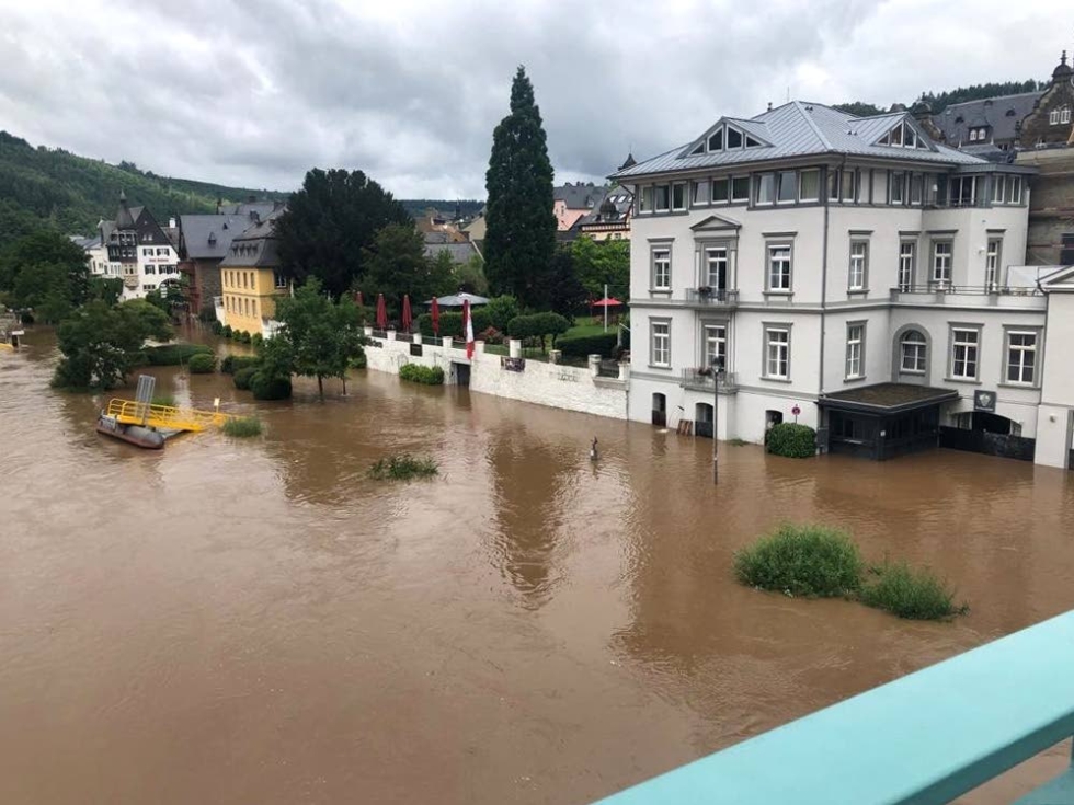 Tolvasen asuinkaupungissa Traben-Trarbachssa vesi nousi pari metriä. 
