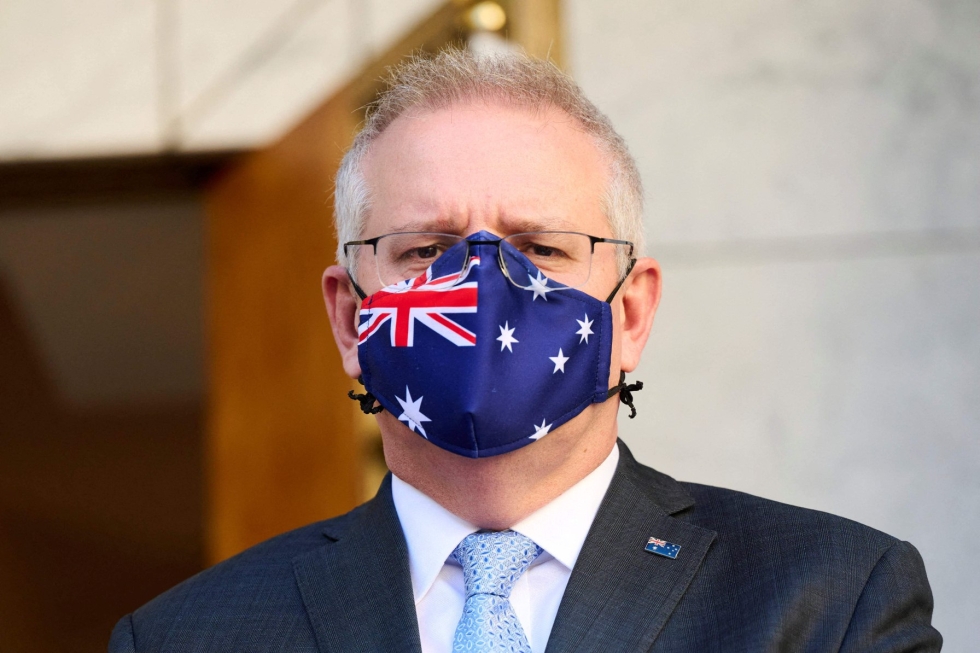 Morrisonin hallitus on tukenut vahvasti maan taloudelle tärkeää hiilisektoria ja ollut toistuvasti ilmastoaktivistien hampaissa. Lehtikuva/AFP