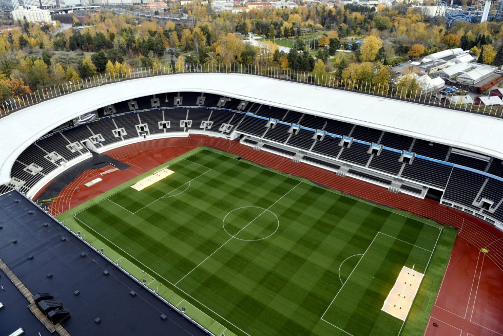 Suunnitelman valtakunnallisesti merkittävimpiä hankkeita on mm. Olympiastadionin jatkorahoitus. LEHTIKUVA / Jussi Nukari