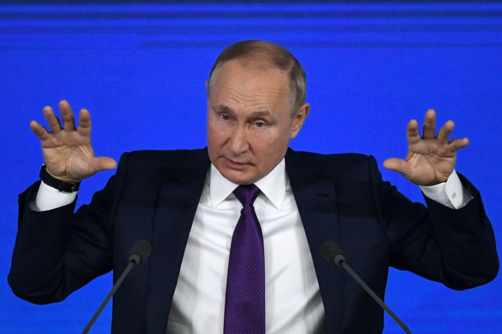 Venäjä on vaatinut länsimailta turvallisuustakeita siitä, ettei Nato laajene itään. Kuvassa presidentti Vladimir Putin. LEHTIKUVA/AFP