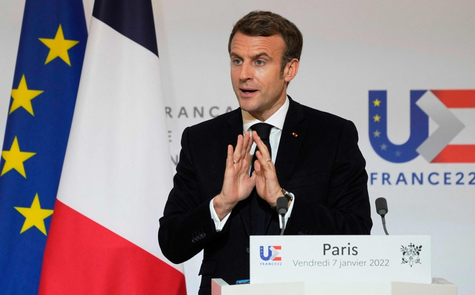 Ranskan presidentti Emmanuel Macron usuttaa Euroopan unionia käymään suoraa vuoropuhelua Venäjän kanssa. LEHTIKUVA/AFP