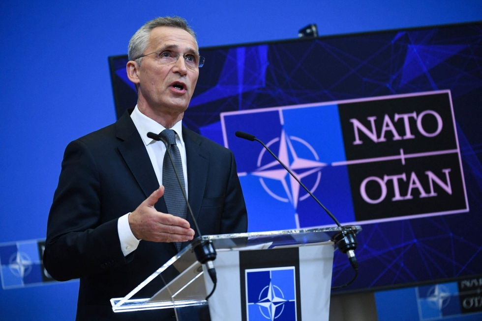 Naton pääsihteerin Jens Stoltenbergin mukaan Ukrainan rajalla konfliktin riski on todellinen. LEHTIKUVA/AFP