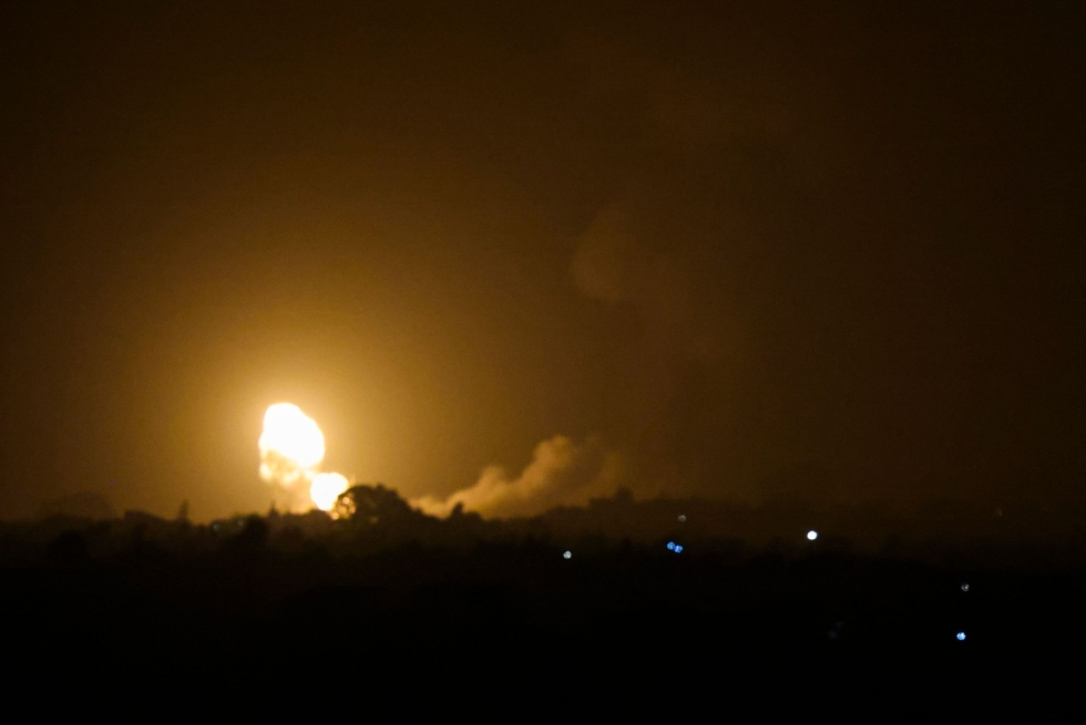 Gazassa olleiden silminnäkijöiden ja turvallisuuslähteiden mukaan kukaan ei haavoittunut tai loukkaantunut iskussa. LEHTIKUVA / AFP