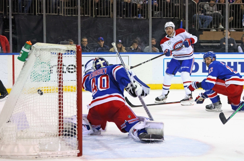 Montreal Canadiens voitti New York Rangersin, kun Jeff Petry teki 4 –3-voittomaalin ottelun viimeisellä minuutilla. LEHTIKUVA/AFP