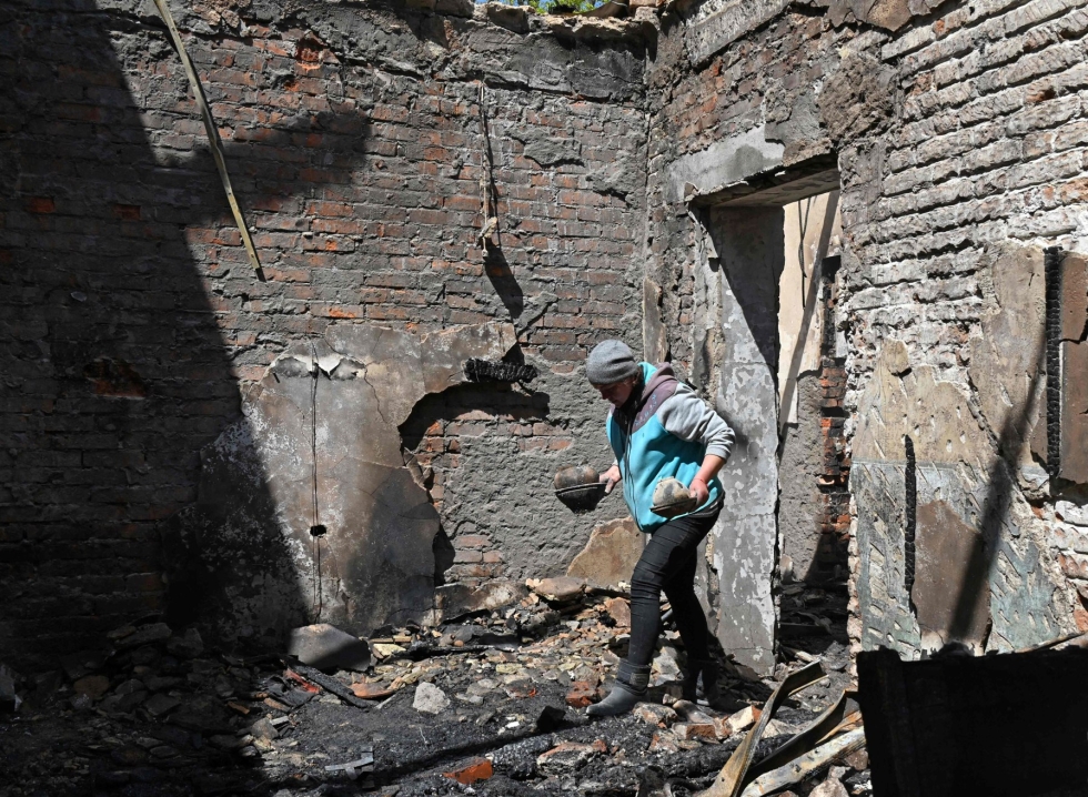 Venäjän pommituksen Harkovan alueella ovat aiheuttaneet suurta tuhoa. LEHTIKUVA/AFP