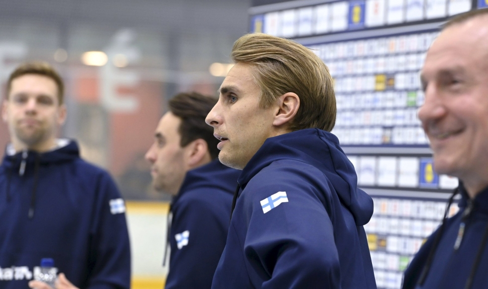 38-vuotias konkarihyökkääjä Valtteri Filppula niittää NHL-vuosiensa jälkeen menestystä Suomen maajoukkueessa. LEHTIKUVA / Heikki Saukkomaa