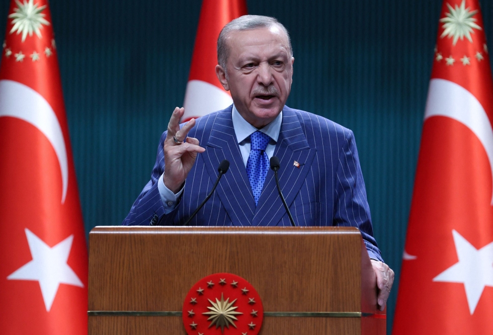 Turkin presidentti Recep Tayyip Erdogan pääkaupunki Ankarassa 9. toukokuuta. LEHTIKUVA / AFP