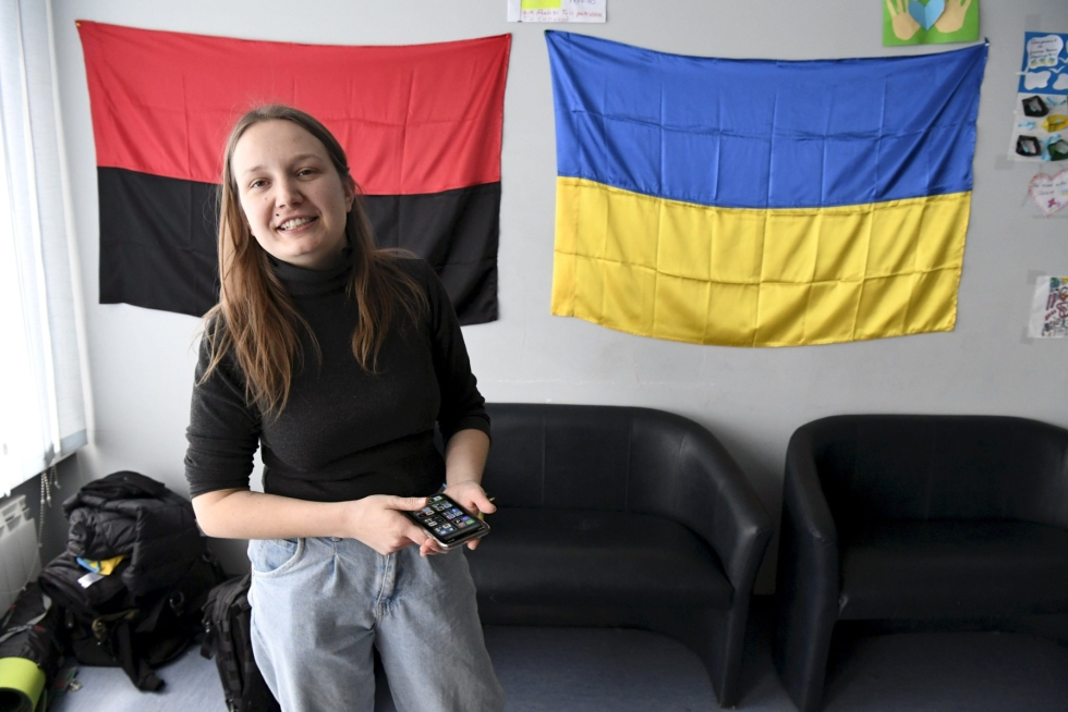 Lähtiessään Itä-Ukrainan rintamalle 2014 Kateryna Pryimak oli 21-vuotias. Lehtikuva / Jussi Nukari