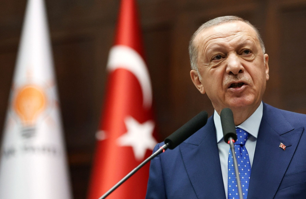 Turkin presidentti Recep Tayyip Erdogan on viestinyt viime päivinä suhtautuvansa kielteisesti Suomen ja Ruotsin jäsenyyteen sotilasliitto Natossa. LEHTIKUVA/AFP