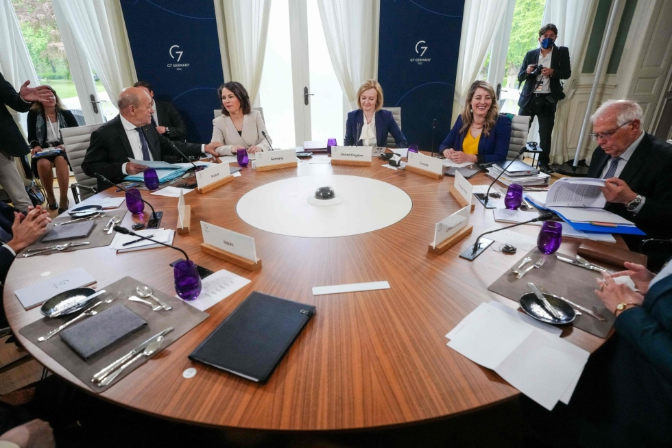G7-ryhmän ulkoministerit julkistivat yhteisen tiedonantonsa tänään kolmipäiväisn tapaamisensa päätteeksi Saksassa. LEHTIKUVA/AFP