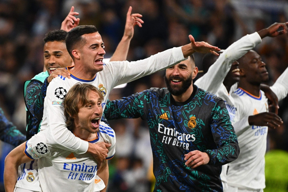 Real Madrid kukisti Manchester Cityn yhteismaalein 6–5. LEHTIKUVA/AFP
