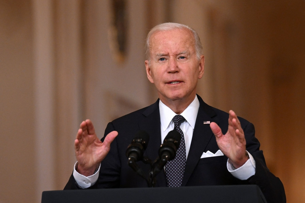 Yhdysvaltain presidentti Joe Biden haluaa kiristyksiä maan aselakeihin. LEHTIKUVA/AFP