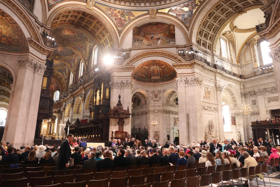 Kiitosjumalanpalvelus pidetään Lontoossa St Paulin katedraalissa. LEHTIKUVA/AFP