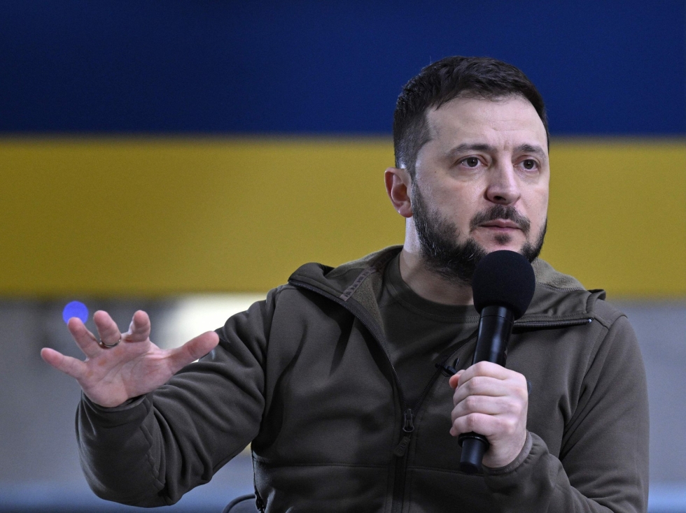 Volodymyr Zelenskyi sanoi eilen, että Donbassin alueen taistelut tulevat jäämään Euroopan historiankirjoihin maanosan raaimpina. LEHTIKUVA/AFP