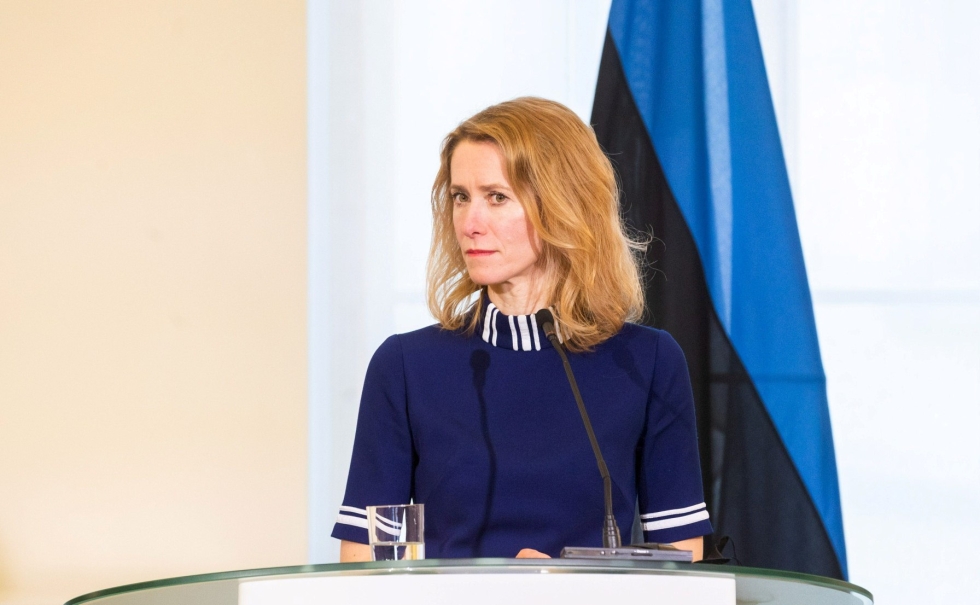 Viron pääministeri Kaja Kallas on ehdottanut Isänmaa-puolueelle ja sosiaalidemokraateille hallitusneuvotteluja. LEHTIKUVA / Raul Mee 