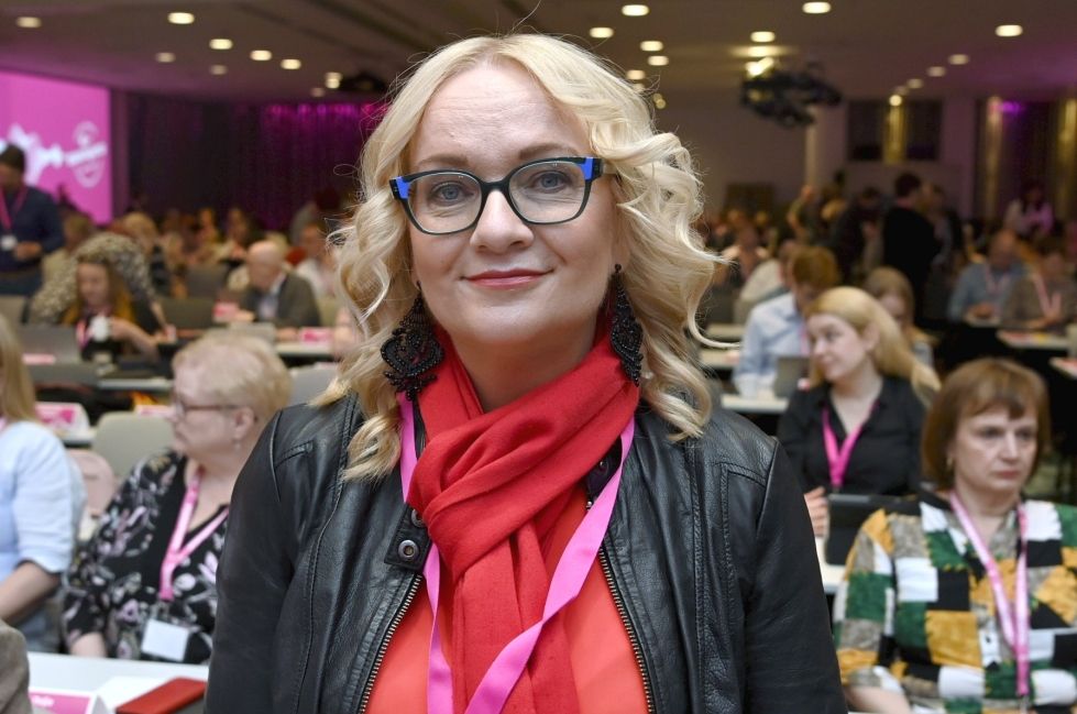 Päivi Niemi-Laine valittiin ensimmäisen kerran JHL:n puheenjohtajaksi vuonna 2016. LEHTIKUVA / Vesa Moilanen