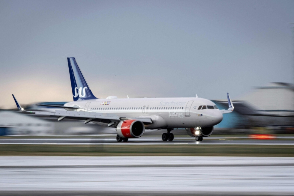 Tanskan hallitus on valmis kuittaamaan osan pohjoismaisen lentoyhtiö SAS:n veloista. LEHTIKUVA/AFP