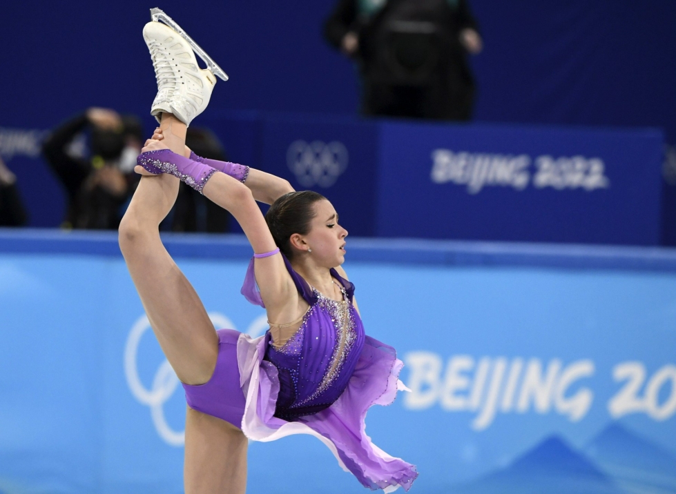 ISU:n päätöstä vauhditti Pekingin talviolympiakisoissa sattunut venäläisluistelija Kamila Valijevan tapaus. LEHTIKUVA / JUSSI NUKARI