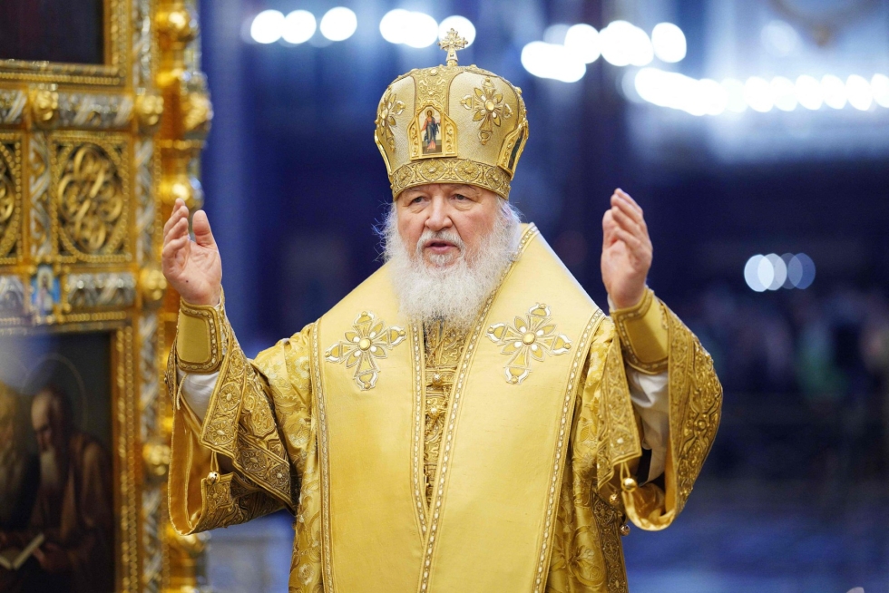 Patriarkka Kirill on Venäjän presidentti Vladimir Putinin läheinen liittolainen. LEHTIKUVA/AFP