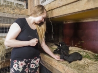 Ilomantsilainen kaninlihan tuottaja Emilia Korhonen, 30, on omavarainen lihan suhteen: "Jos pystyn yhdelläkin tuottamallani tai metsästämälläni lihapalalla korvaamaan tehotuotetun lihan, niin olen ikionnellinen" 