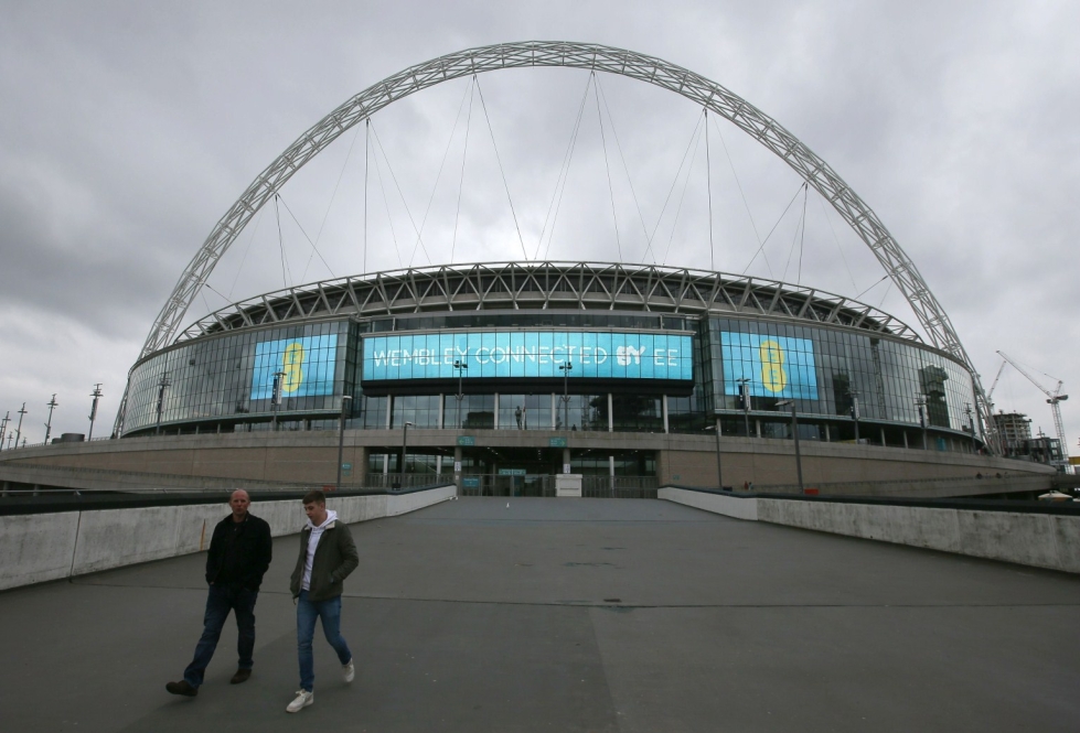 Lontoon Wembley on Britannian suurin ja Euroopan toiseksi suurin stadion. LEHTIKUVA/AFP