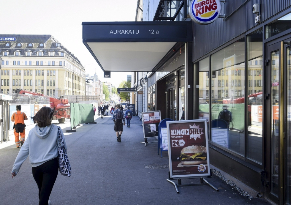 Lehtitietojen mukaan puukolla uhkailu tapahtui Hansa-korttelin Burger King -hampurilaisravintolassa. Arkistokuva. LEHTIKUVA / Emmi Korhonen