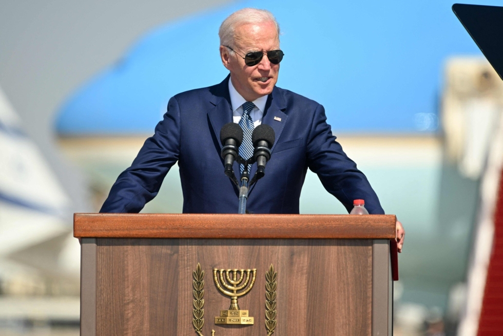 Yhdysvaltain presidentti Joe Bidenin on määrä lentää ensimmäisenä Yhdysvaltain presidenttinä suoraan Israelista Saudi-Arabiaan. Lehtikuva/AFP
