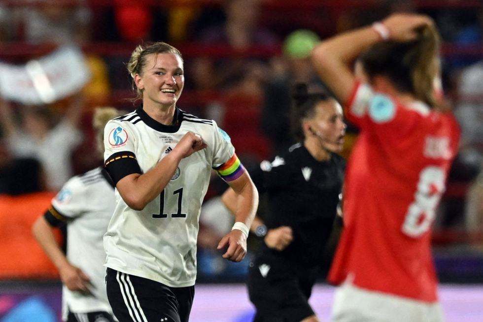 Saksan Alexandra Popp on tehnyt EM-turnauksessa neljä maalia. LEHTIKUVA/AFP