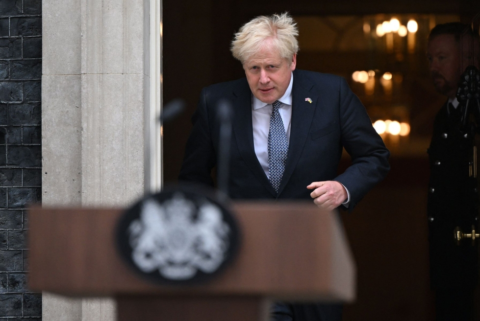 Britannian pääministeri Boris Johnson ilmoitti torstaina eroavansa tehtävästään konservatiivipuolueen johtajana. LEHTIKUVA/AFP